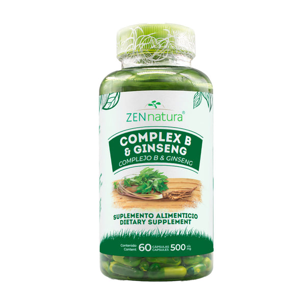 Complejo B y Ginseng | 60 Cápsulas | 500 mg