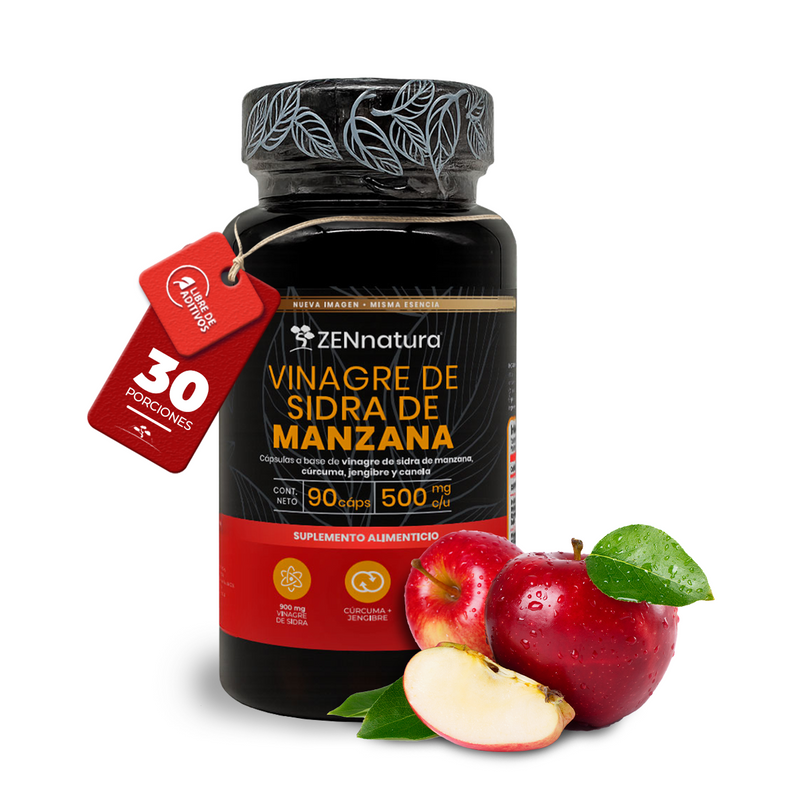 Vinagre de Manzana Orgánico | 90 Cápsulas | 500 mg