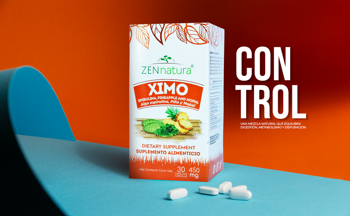XIMO | Raíz de Tejocote, Espirulina y Piña | 30 caps | 450 mg
