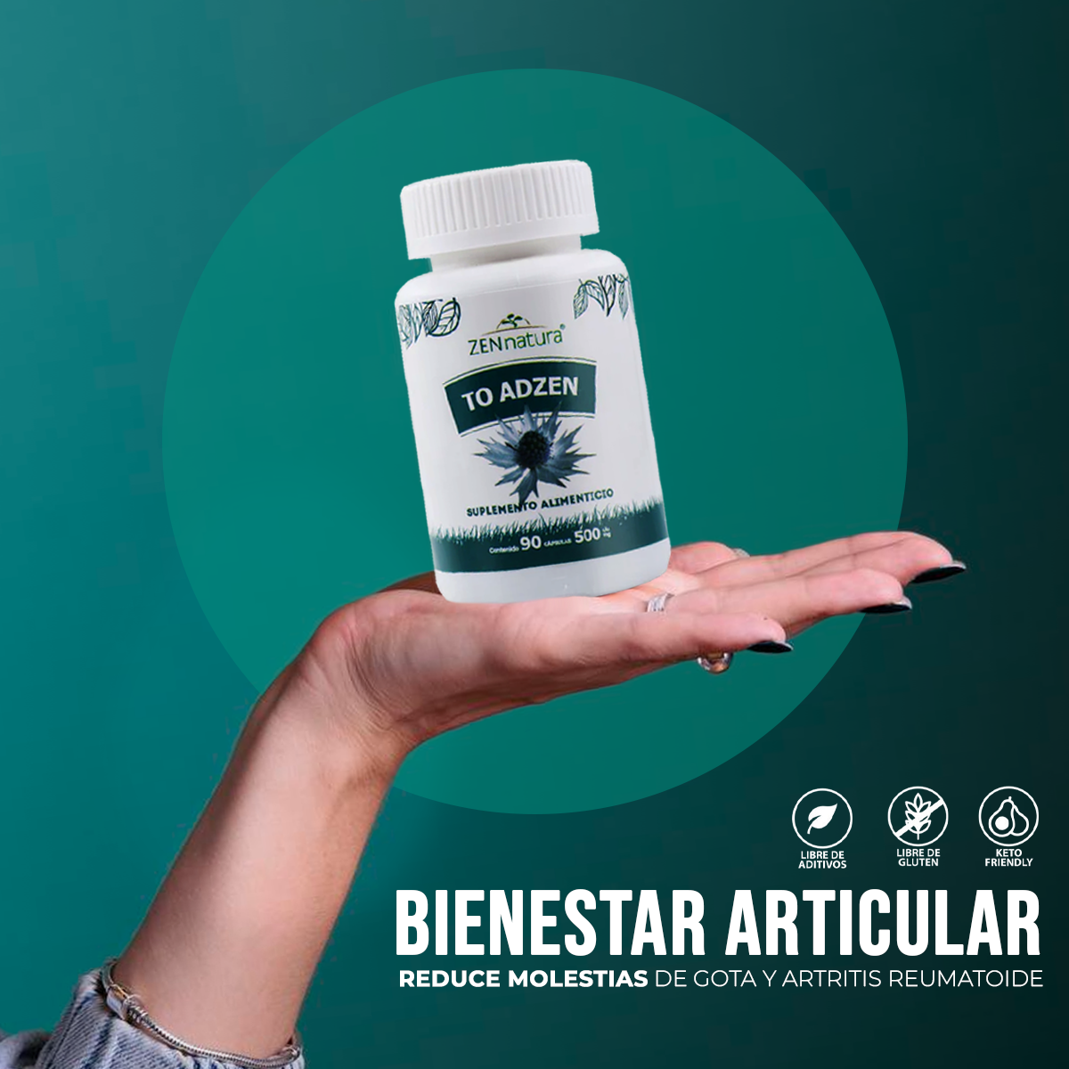 To Adzen | Hierba del Sapo | 90 Cápsulas | 500 mg