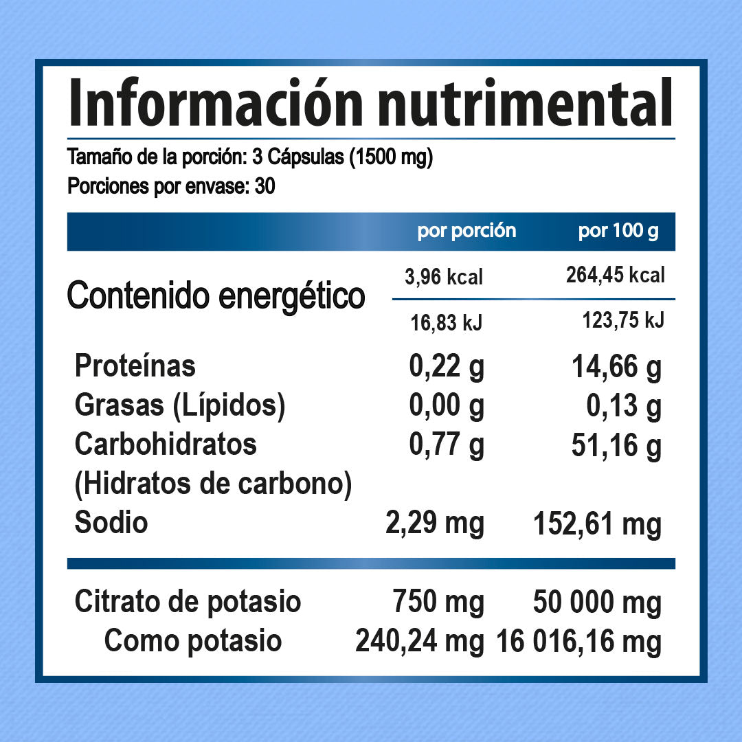 Citrato de Potasio | 90 Cápsulas | 500mg