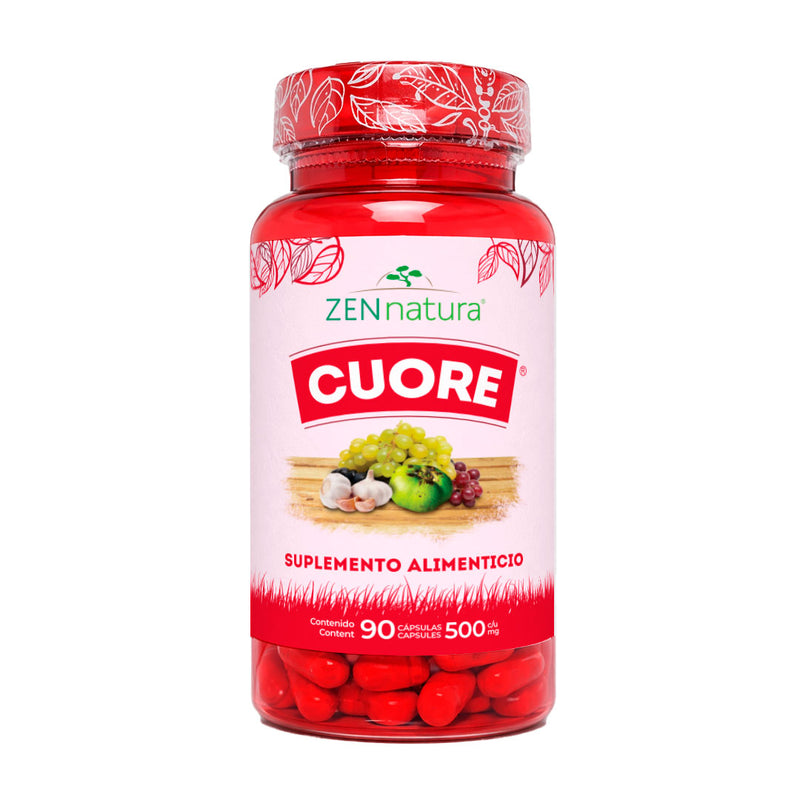 Cuore | Vitamina B, Té Verde y Semilla de Uva | 90 caps | 500 mg