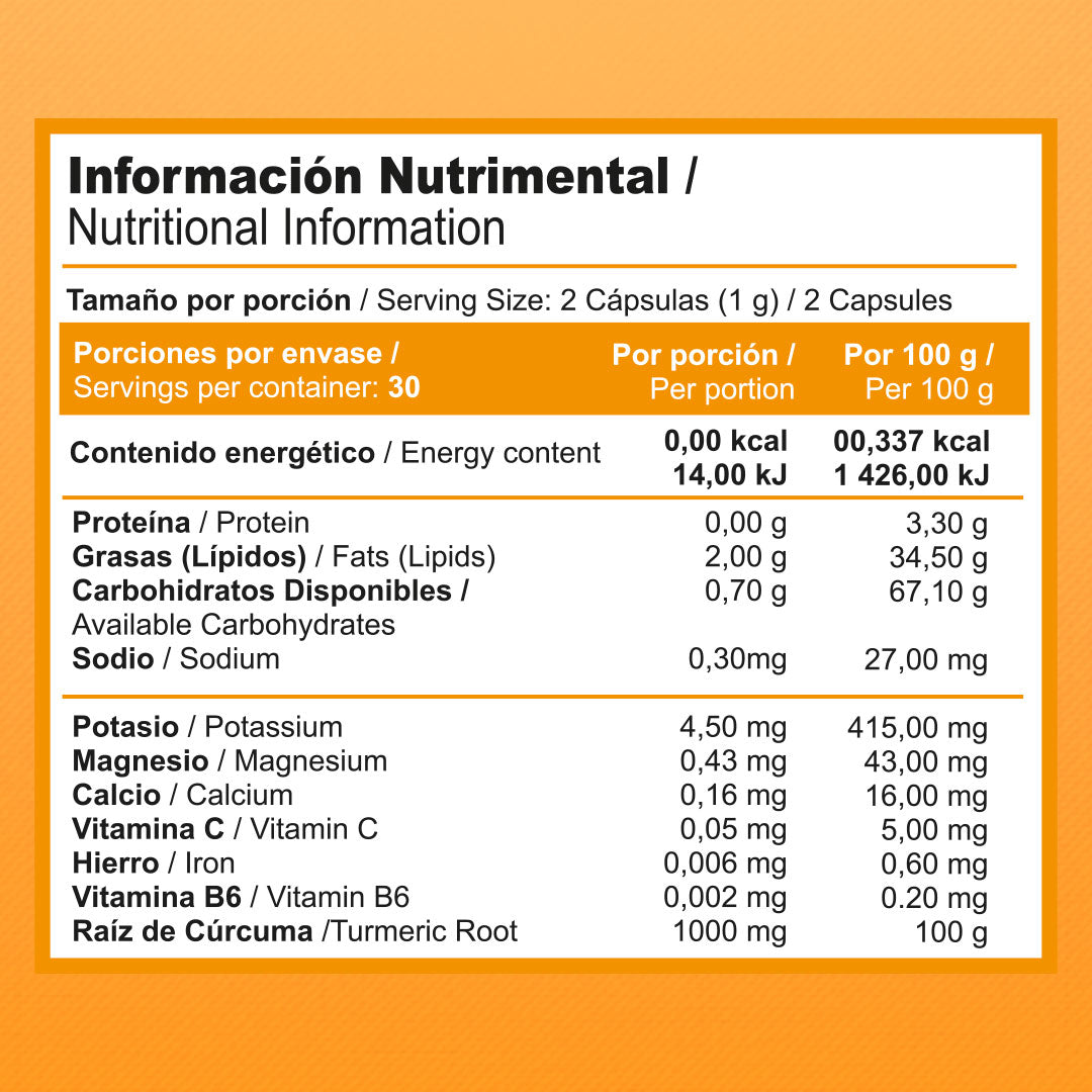 Cúrcuma | 60 Cápsulas | 500 mg