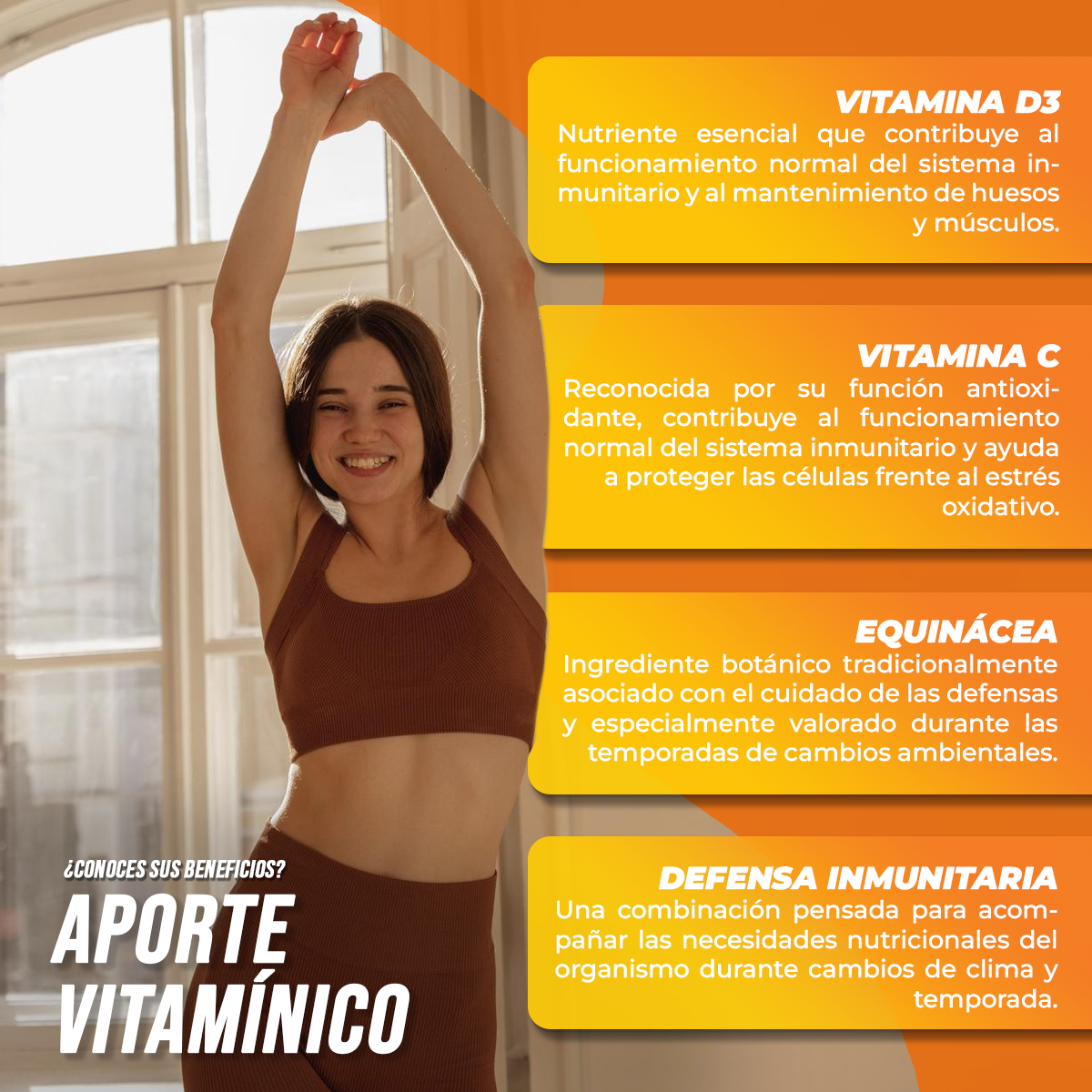 D3 1000 UI + Equinácea + Vitamina C | 30 Cápsulas | 1000 mg