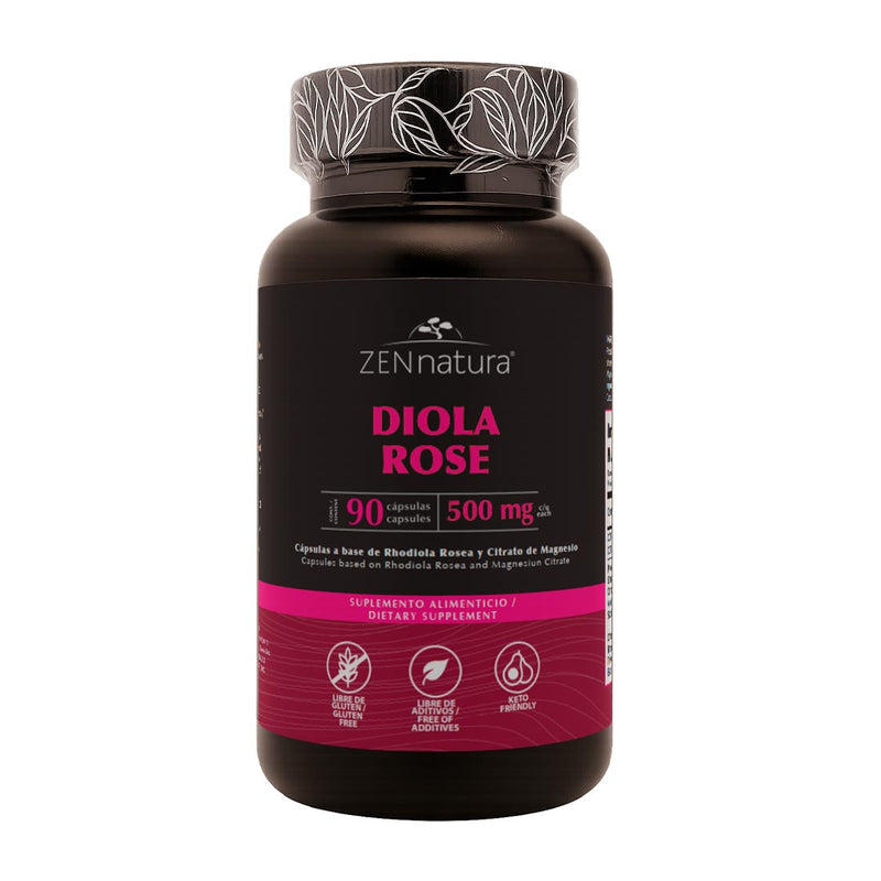 Diola Rose | Rhodiola Rosea con Magnesio | 90 caps | 500 mg