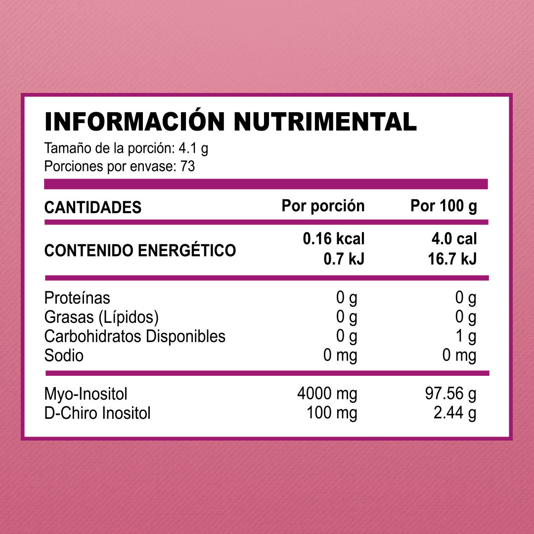 Myo + D-Chiro Inositol | Relación 40:1  | Polvo | 300 g