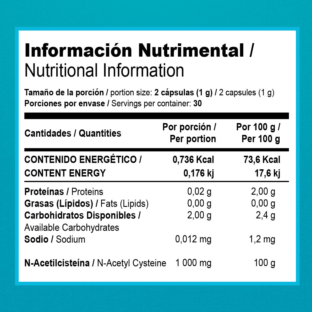 N-Acetyl Cysteine (NAC) | 60 Cápsulas | 500 mg