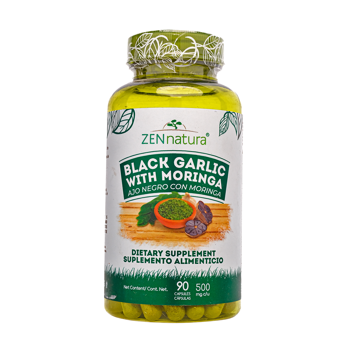 Moringa con Ajo Negro | 90 Cápsulas | 500 mg