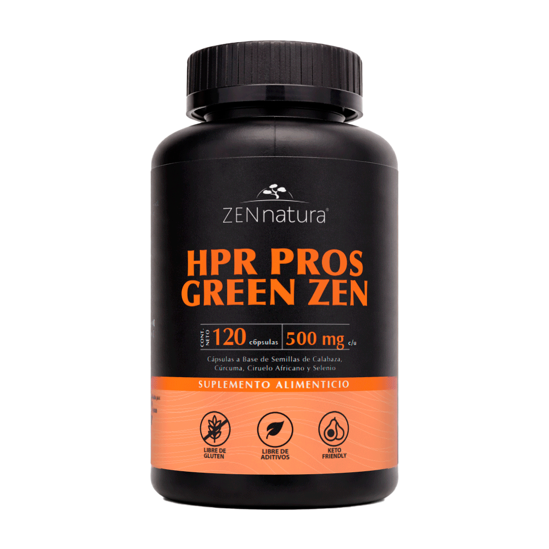 HPR Pros Green | Cúrcuma, Semilla de Calabaza, Arándano y Zinc | 120 caps | 500 mg