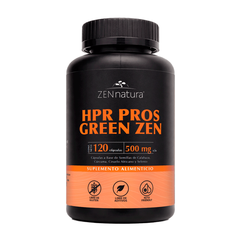 HPR Pros Green | Cúrcuma, Semilla de Calabaza, Arándano y Zinc | 120 caps | 500 mg