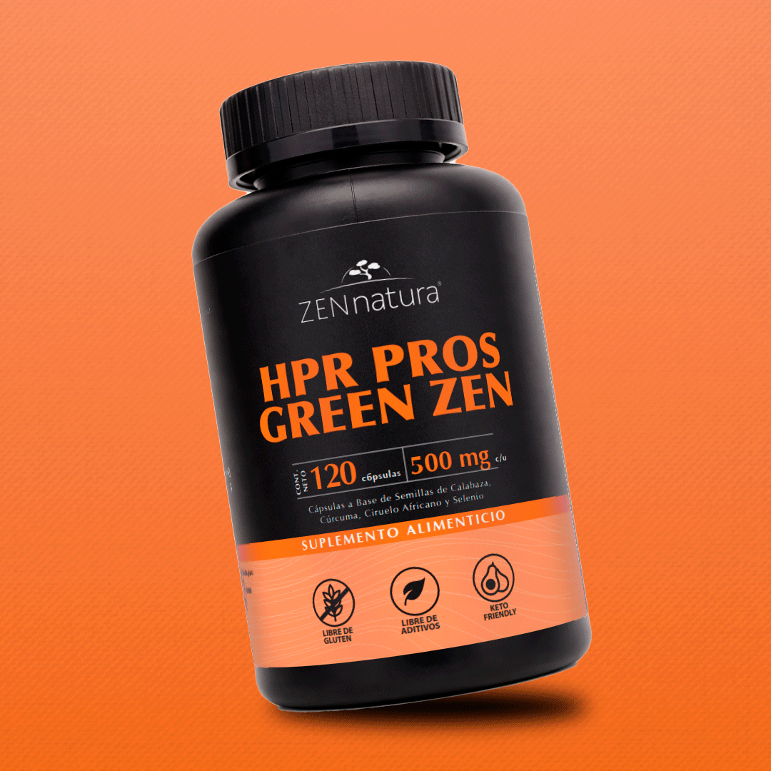 HPR Pros Green | Cúrcuma, Semilla de Calabaza, Arándano y Zinc | 120 caps | 500 mg