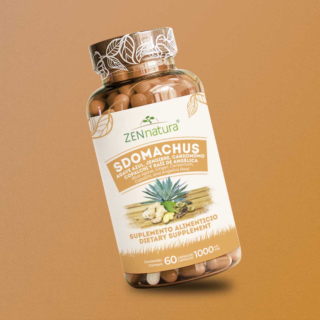 Sdomachus | Blend Herbal con Aloe, Jengibre y Agave Azul | 500 mg