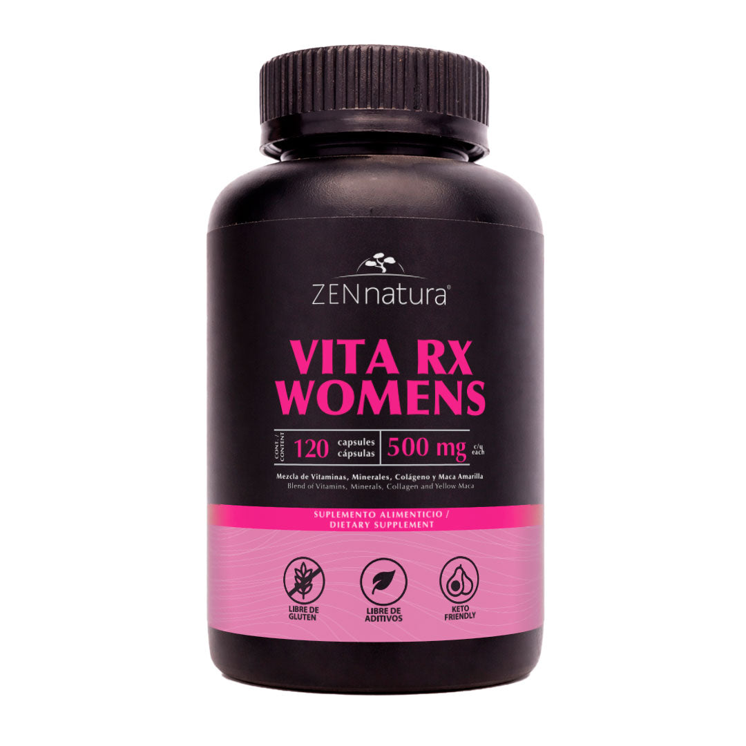 Vita RX Womens | Multivitamínico Premium para Mujer | 120 caps | 500 mg