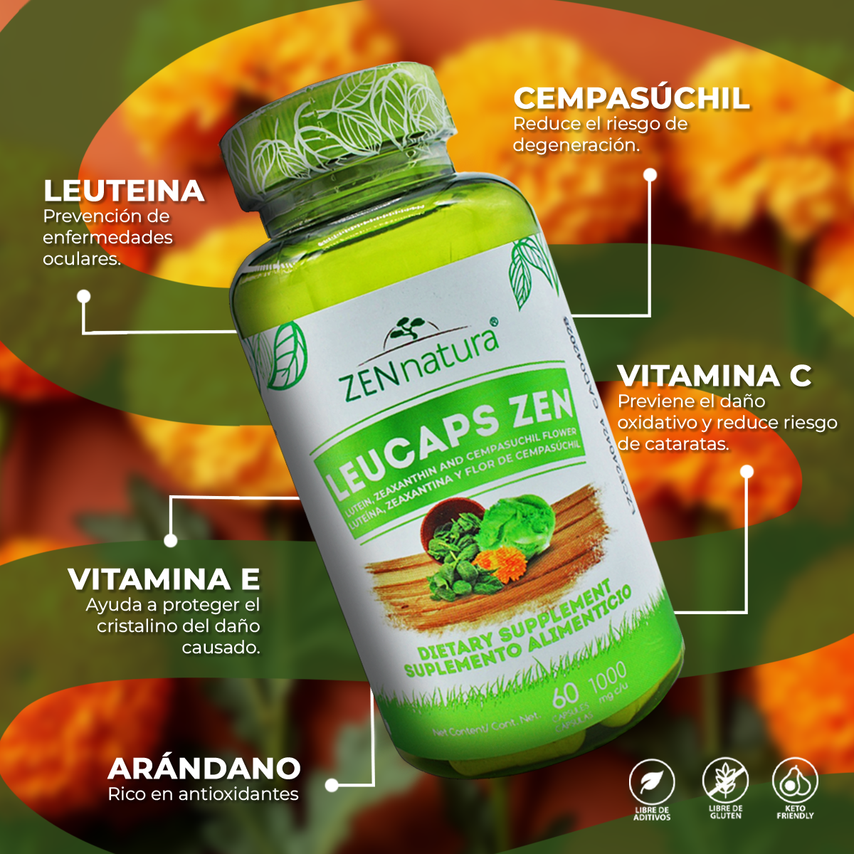 Leucaps | Betacaroteno | 60 Cápsulas | 1000 mg