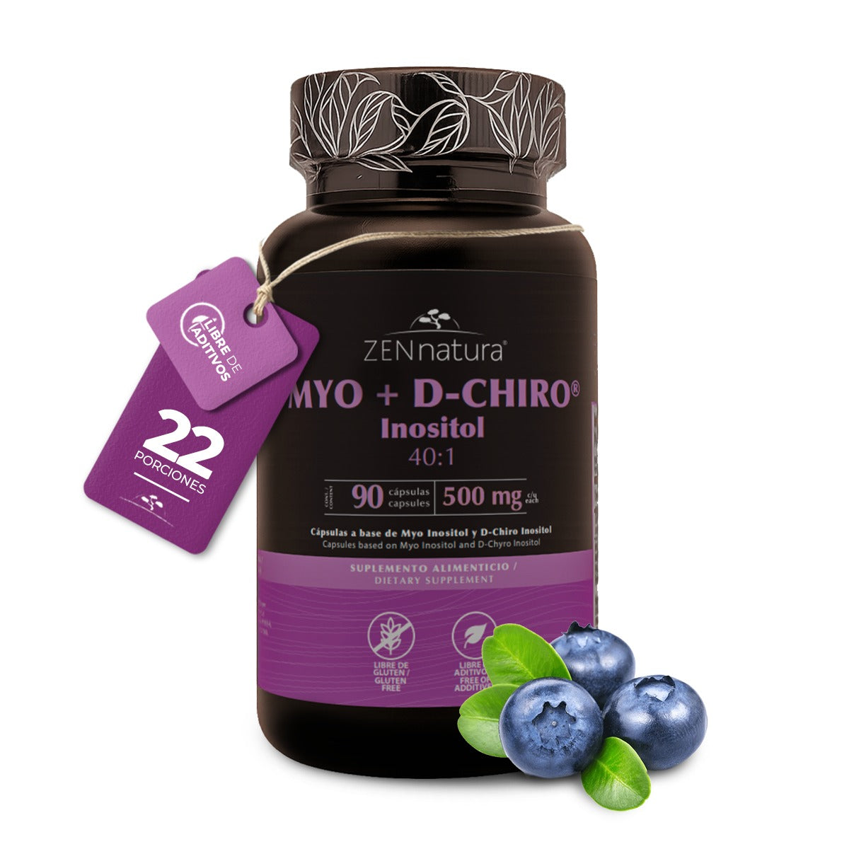 Myo + D-Chiro Inositol | 90 Cápsulas | 500 mg