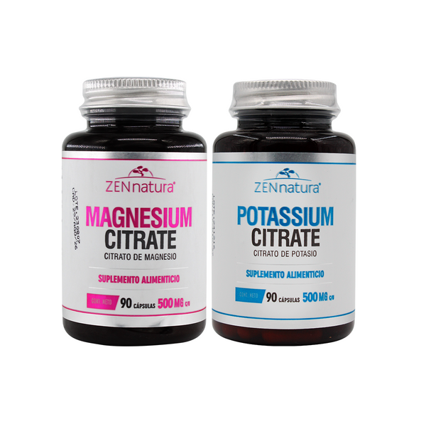 Súper Combo Citrato de Potasio + Citrato de Magnesio | 2 Frascos de 90 Cápsulas
