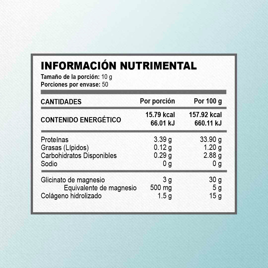 Glicinato de Magnesio en Polvo | Sabor Limón | 500 g