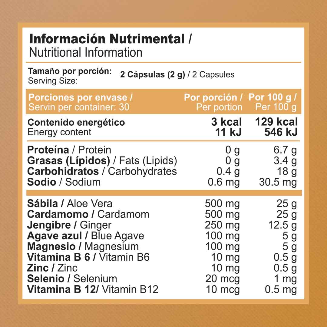 Sdomachus | Blend Herbal con Aloe, Jengibre y Agave Azul | 500 mg